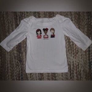 Janie and Jack White Long Sleeve Tee with Character Trio